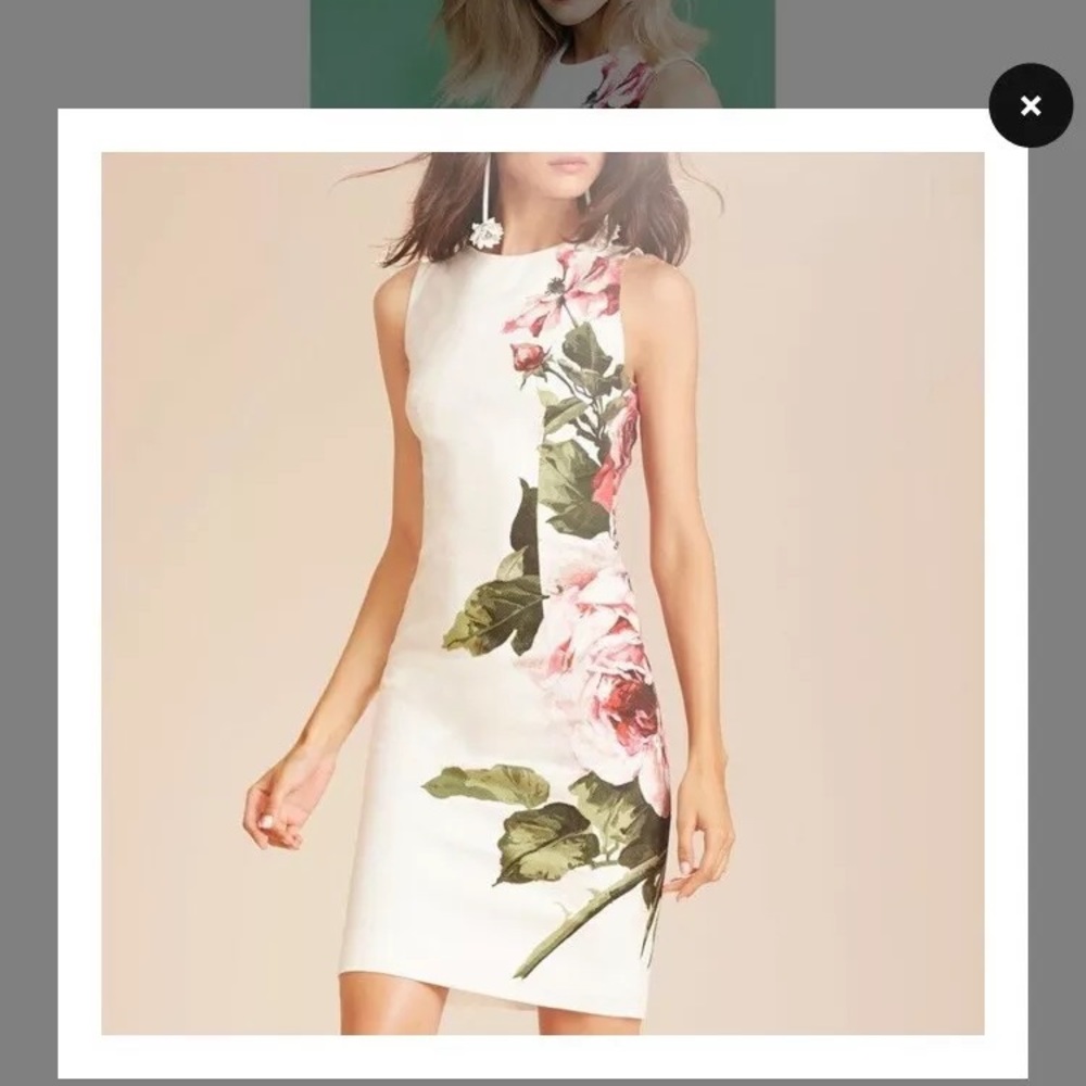 Carolina Herrera dress floral white size 10